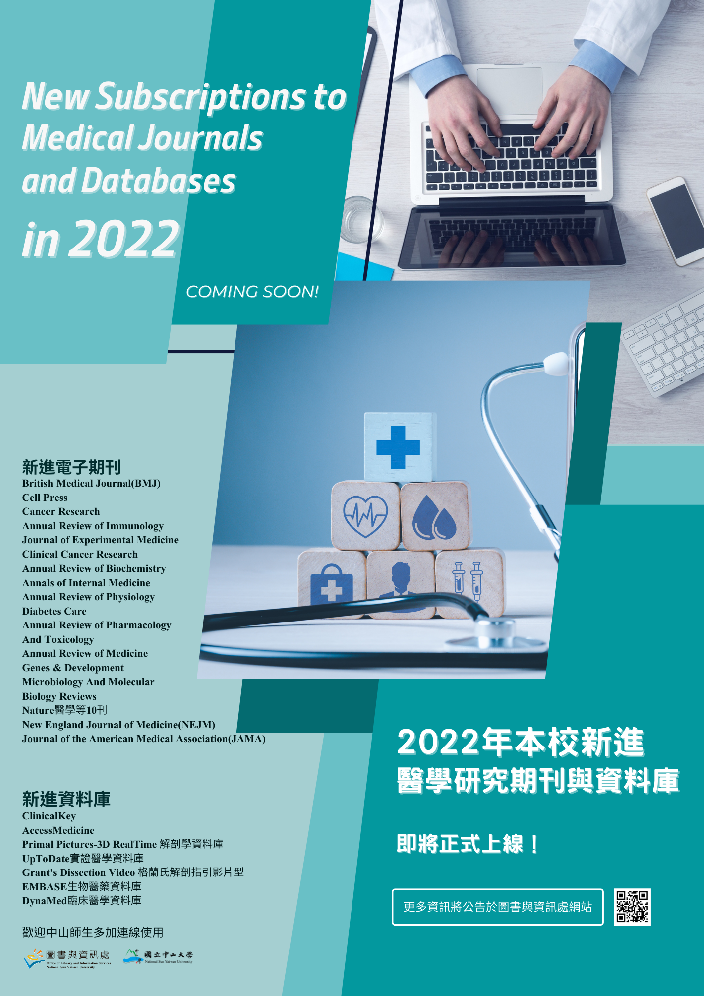 2022年本校新進醫學研究期刊與資料庫