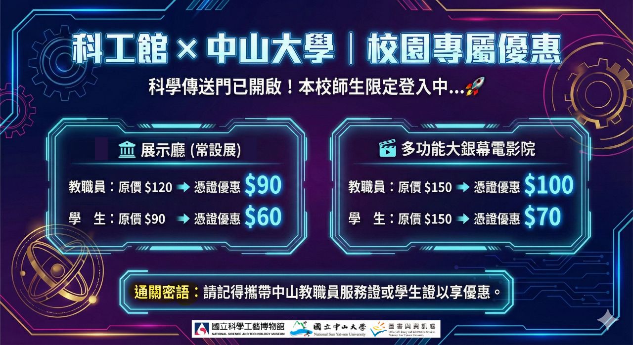 科工館參觀與電影優惠票價